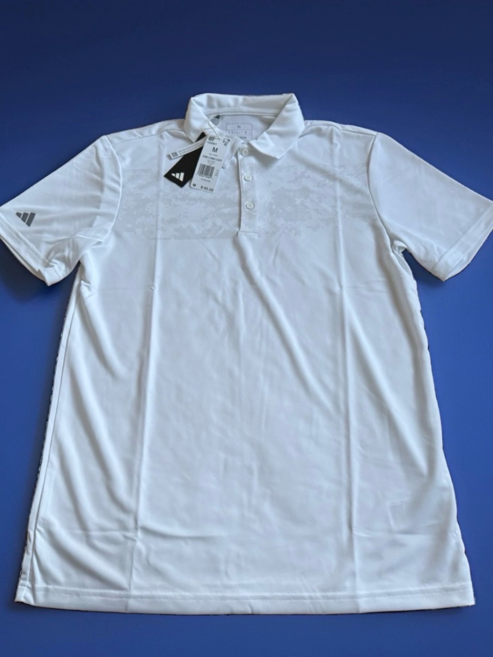 adidas Men’s White Polo Shirt with Subtle Logo